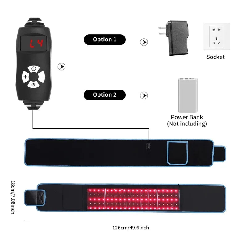 Premium Red Light Therapy Belt – Dual Wavelength (660nm & 850nm)
